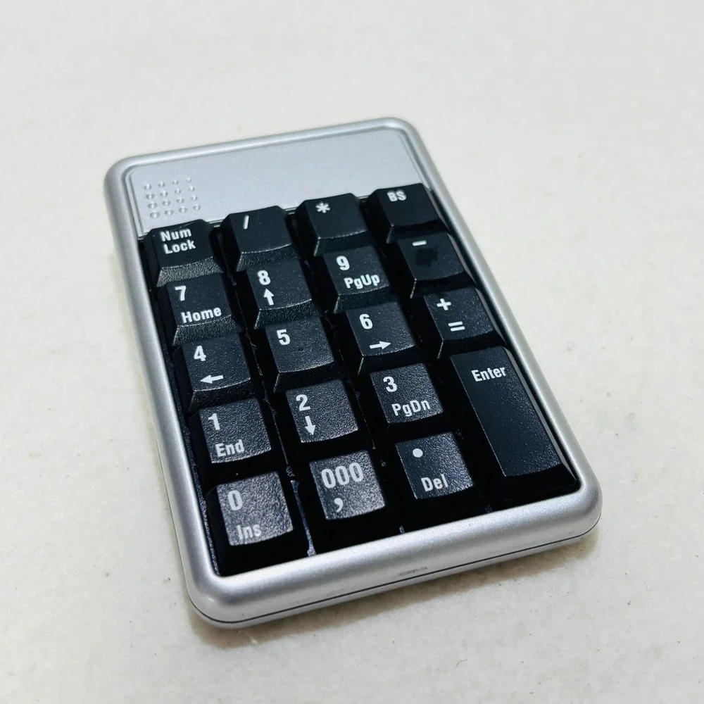 Wireless 19-Key Numeric Keypad Silver USB Receiver Portable Number Pad